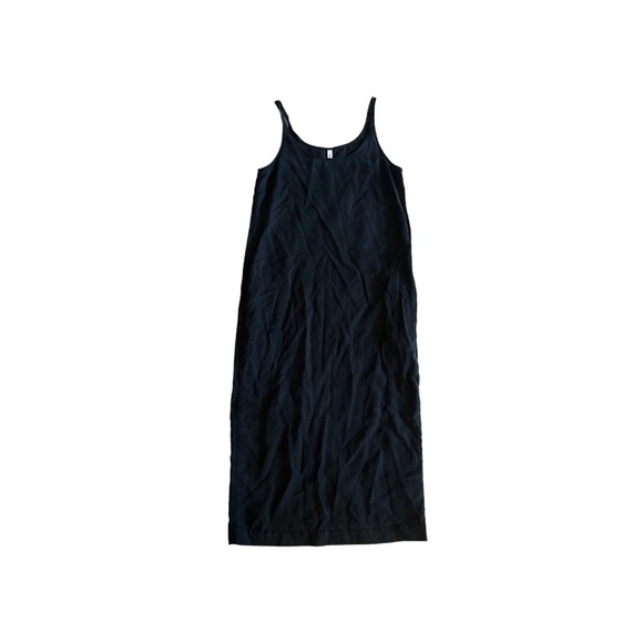 Women XS Aritzia The Group Babaton Woolman Side-Slit Slip Black Bib Maxi Dress - Picture 1 of 6